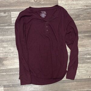 London Times Deep Burgundy Long Sleeve Tee
